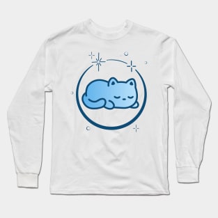 Cute Cat Kitten Kitty in Space Galaxy Long Sleeve T-Shirt